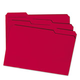 Colored File Folders, 1-3-cut Tabs, Legal Size, Red, 100-box