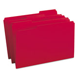 Colored File Folders, 1-3-cut Tabs, Legal Size, Red, 100-box
