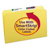 Reinforced Top Tab Colored File Folders, Straight Tab, Legal Size, Yellow, 100-box