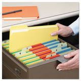 Colored File Folders, 1-3-cut Tabs, Legal Size, Yellow, 100-box