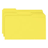 Colored File Folders, 1-3-cut Tabs, Legal Size, Yellow, 100-box