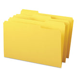 Colored File Folders, 1-3-cut Tabs, Legal Size, Yellow, 100-box