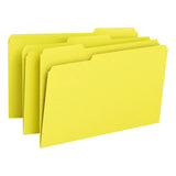 Colored File Folders, 1-3-cut Tabs, Legal Size, Yellow, 100-box