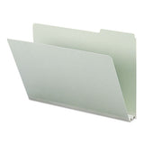 Expanding Recycled Heavy Pressboard Folders, 1-3-cut Tabs, 2" Expansion, Legal Size, Gray-green, 25-box