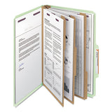 Pressboard Classification Folders With Safeshield Coated Fasteners, 2-5 Cut, 3 Dividers, Legal Size, Gray-green, 10-box
