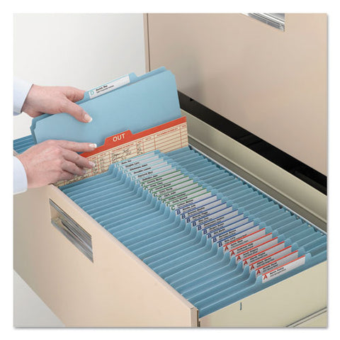 Eight-section Pressboard Top Tab Classification Folders With Safeshield Fasteners, 3 Dividers, Legal Size, Blue, 10-box