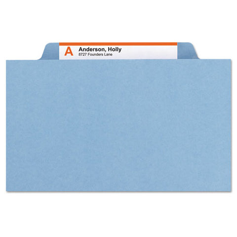 Expanding Recycled Heavy Pressboard Folders, 1-3-cut Tabs, 1" Expansion, Letter Size, Blue, 25-box