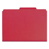 Expanding Recycled Heavy Pressboard Folders, 1-3-cut Tabs, 1" Expansion, Letter Size, Bright Red, 25-box