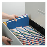Expanding Recycled Heavy Pressboard Folders, 1-3-cut Tabs, 1" Expansion, Letter Size, Dark Blue, 25-box