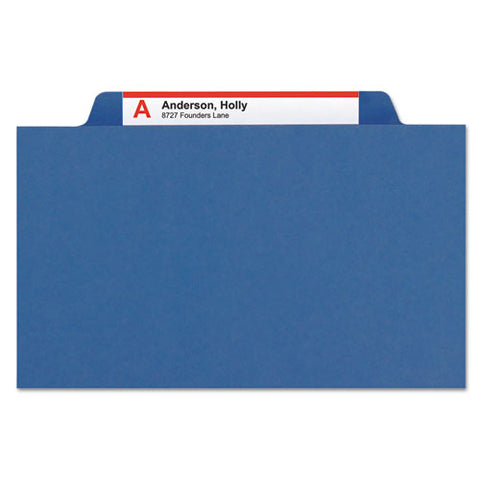 Expanding Recycled Heavy Pressboard Folders, 1-3-cut Tabs, 1" Expansion, Letter Size, Dark Blue, 25-box