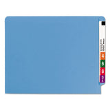 Reinforced End Tab Colored Folders, Straight Tab, Letter Size, Blue, 100-box