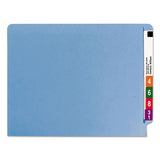 Heavyweight Colored End Tab Folders With Two Fasteners, Straight Tab, Letter Size, Blue, 50-box