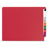 Reinforced End Tab Colored Folders, Straight Tab, Letter Size, Red, 100-box