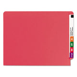 Heavyweight Colored End Tab Folders With Two Fasteners, Straight Tab, Letter Size, Red, 50-box