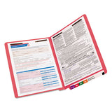 Heavyweight Colored End Tab Folders With Two Fasteners, Straight Tab, Letter Size, Red, 50-box