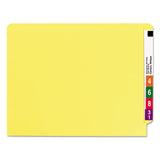 Heavyweight Colored End Tab Folders With Two Fasteners, Straight Tab, Letter Size, Yellow, 50-box