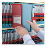 End Tab Colored Pressboard Classification Folders With Safeshield Coated Fasteners, 2 Dividers, Letter Size, Blue, 10-box