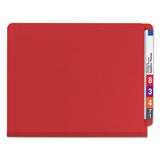 End Tab Pressboard Classification Folders With Safeshield Fasteners, 2 Dividers, Letter Size, Bright Red, 10-box