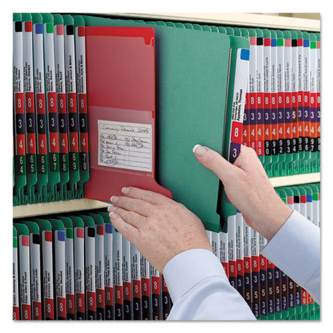 End Tab Colored Pressboard Classification Folders With Safeshield Coated Fasteners, 2 Dividers, Letter Size, Green, 10-box