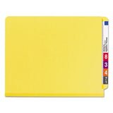 End Tab Colored Pressboard Classification Folders With Safeshield Coated Fasteners, 2 Dividers, Letter Size, Yellow, 10-box
