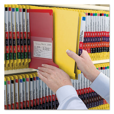 End Tab Colored Pressboard Classification Folders With Safeshield Coated Fasteners, 2 Dividers, Letter Size, Yellow, 10-box