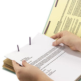 End Tab Pressboard Classification Folders With Safeshield Coated Fasteners, 3 Dividers, Letter Size, Gray-green, 10-box