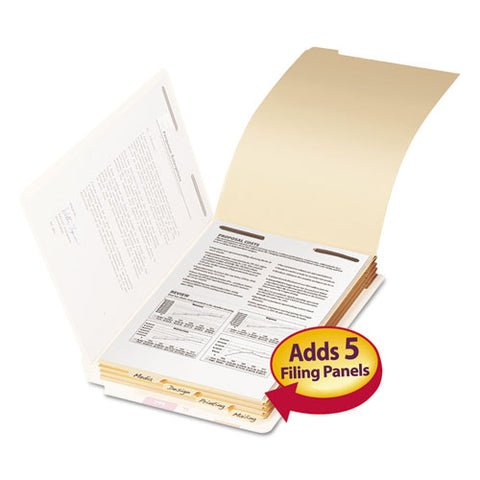 Stackable Folder Dividers W- Fasteners, 1-5-cut End Tab, Legal Size, Manila, 50-pack