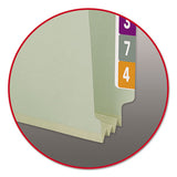 End Tab 3" Expansion Pressboard File Folders With Two Safeshield Coated Fasteners, Straight Tab, Legal, Gray-green, 25-box
