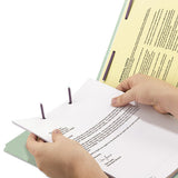 End Tab 3" Expansion Pressboard File Folders With Two Safeshield Coated Fasteners, Straight Tab, Legal, Gray-green, 25-box