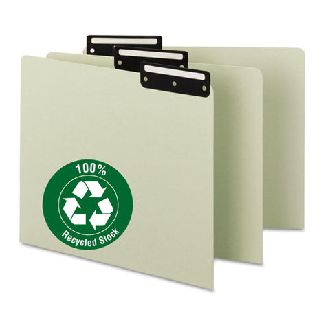 Recycled Blank Top Tab File Guides, 1-3-cut Top Tab, Blank, 8.5 X 11, Green, 50-box