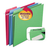 Erasable Fastab Hanging Folders, Letter Size, 1-3-cut Tab, Moss, 20-box