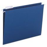 Colored Hanging File Folders, Letter Size, 1-5-cut Tab, Navy, 25-box