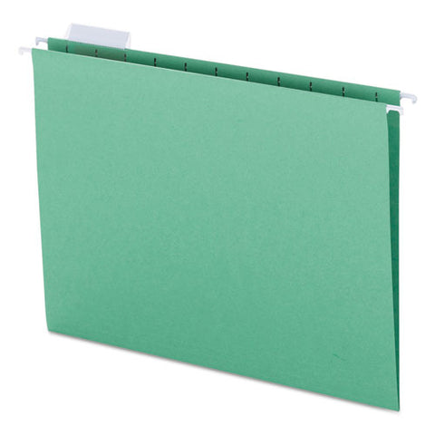 Colored Hanging File Folders, Letter Size, 1-5-cut Tab, Green, 25-box