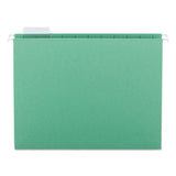 Colored Hanging File Folders, Letter Size, 1-5-cut Tab, Green, 25-box
