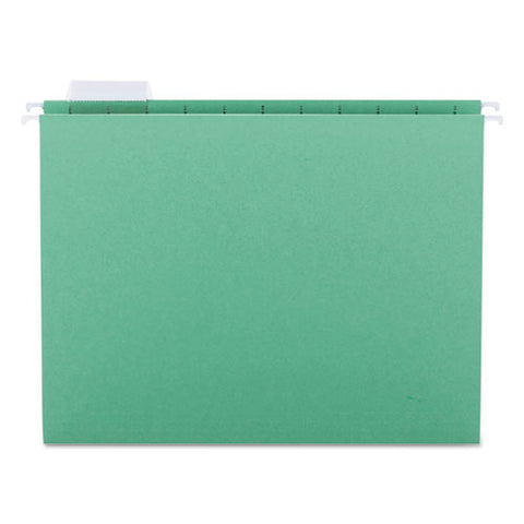 Colored Hanging File Folders, Letter Size, 1-5-cut Tab, Green, 25-box