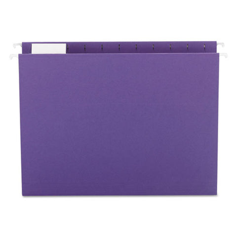 Colored Hanging File Folders, Letter Size, 1-5-cut Tab, Purple, 25-box