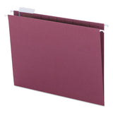 Colored Hanging File Folders, Letter Size, 1-5-cut Tab, Maroon, 25-box