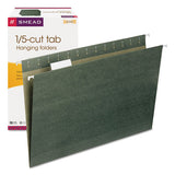 Hanging Folders, Legal Size, 1-5-cut Tab, Standard Green, 25-box