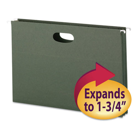 Hanging Pockets With Full-height Gusset, Legal Size, Standard Green, 25-box