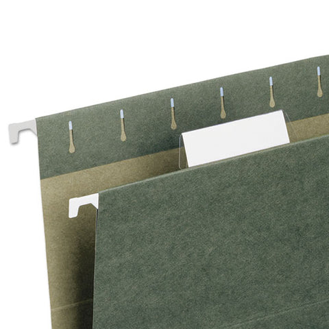 Poly Index Tabs And Inserts For Hanging File Folders, 1-5-cut Tabs, White-clear, 2.25" Wide, 25-pack