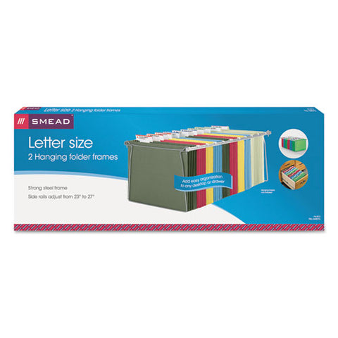 Steel Hanging Folder Drawer Frame, Letter Size, 23" To 27" Long, Gray, 2-pack