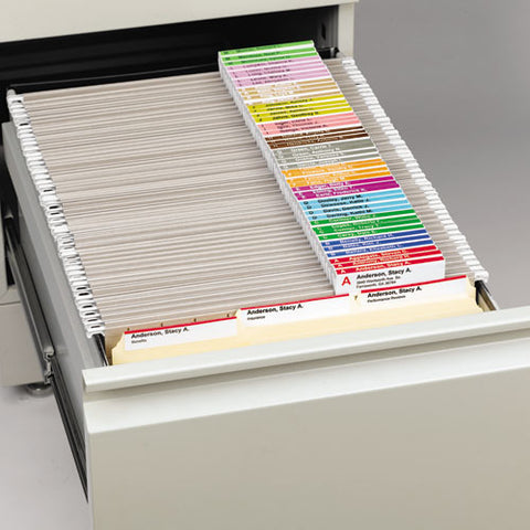 Viewables Hanging Folder Tab And Label Bulk Pack Refill, 1-3-cut Tabs, Assorted Colors, 3.5" Wide, 100-box