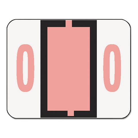 Numerical End Tab File Folder Labels, 0, 1 X 1.25, White, 500-roll