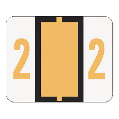 Numerical End Tab File Folder Labels, 2, 1 X 1.25, White, 500-roll