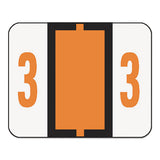 Numerical End Tab File Folder Labels, 3, 1 X 1.25, White, 500-roll