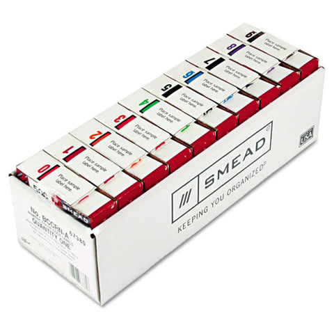 Numerical End Tab File Folder Labels, 0-9, 1 X 1.25, White, 500-roll, 10 Rolls-box