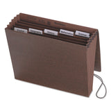 Six-pocket Subject File W- Insertable Tabs, 5.25" Expansion, 6 Sections, 1-5-cut Tab, Letter Size, Redrope