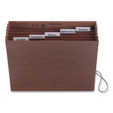 Six-pocket Subject File W- Insertable Tabs, 5.25" Expansion, 6 Sections, 1-5-cut Tab, Letter Size, Redrope