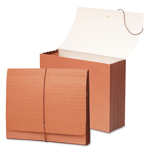 Tuff Expanding Wallets W- Elastic Cord, 5.25" Expansion, 1 Section, Letter Size, Redrope