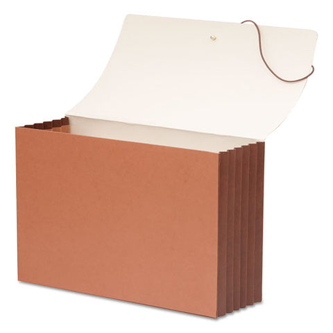 Tuff Expanding Wallets W- Elastic Cord, 5.25" Expansion, 1 Section, Legal Size, Redrope